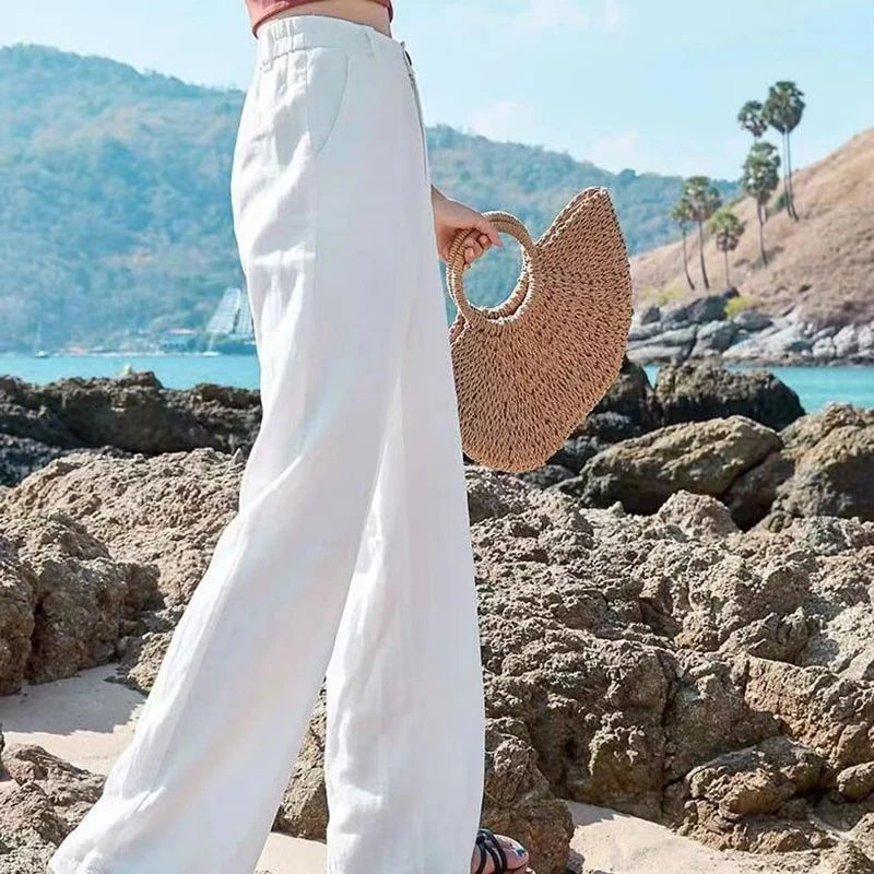 Women’s Loose Fit Wide Leg Pants with Full Length Design