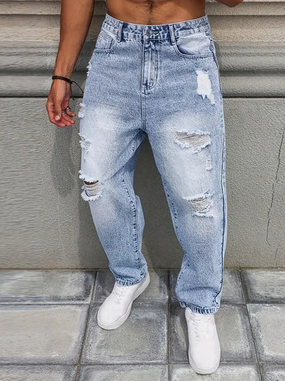 Men’s Baggy Pants with Rips