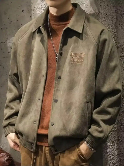 Men’s Snap-Button Jacket with Collar