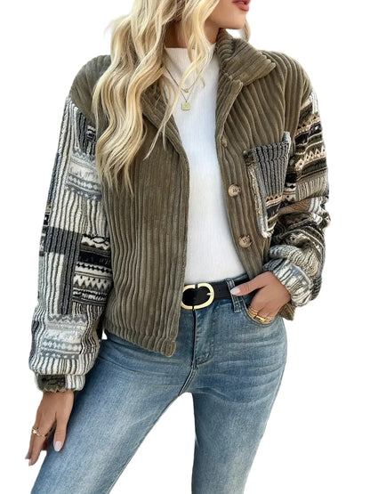 Women’s Buttoned Jacket with Chest Pocket