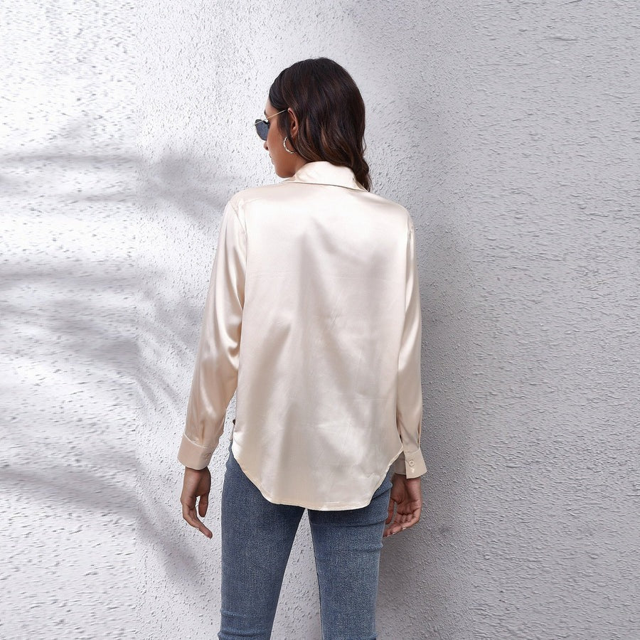 Women’s Button Front Blouse with Long Sleeves