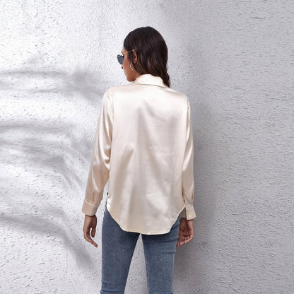 Women’s Button Front Blouse with Long Sleeves