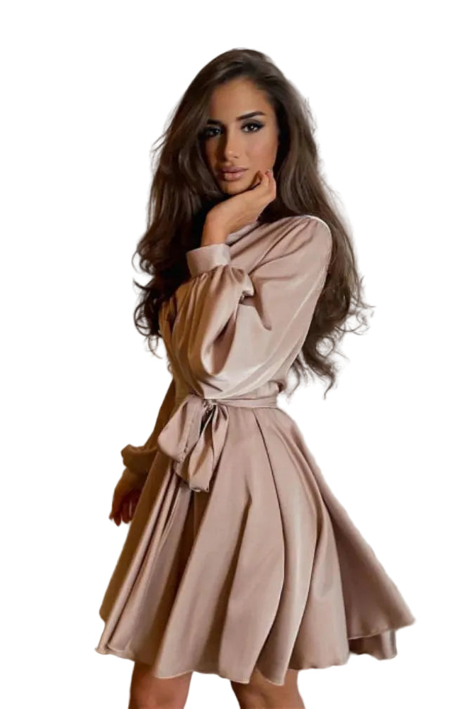 Women’s Midi Dress with Waist Tie