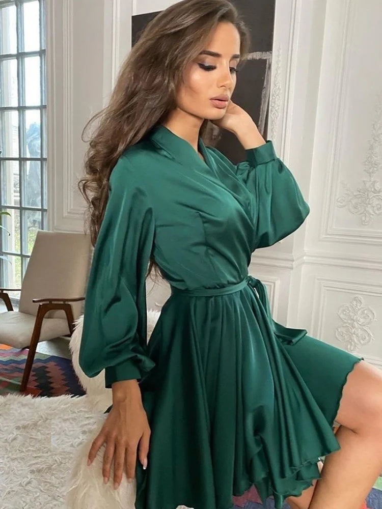 Women’s Midi Dress with Waist Tie