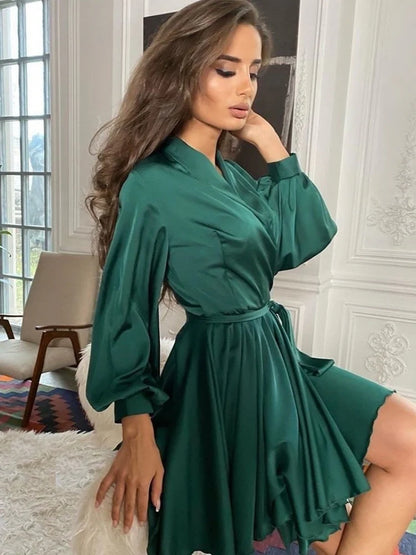Women’s Midi Dress with Waist Tie