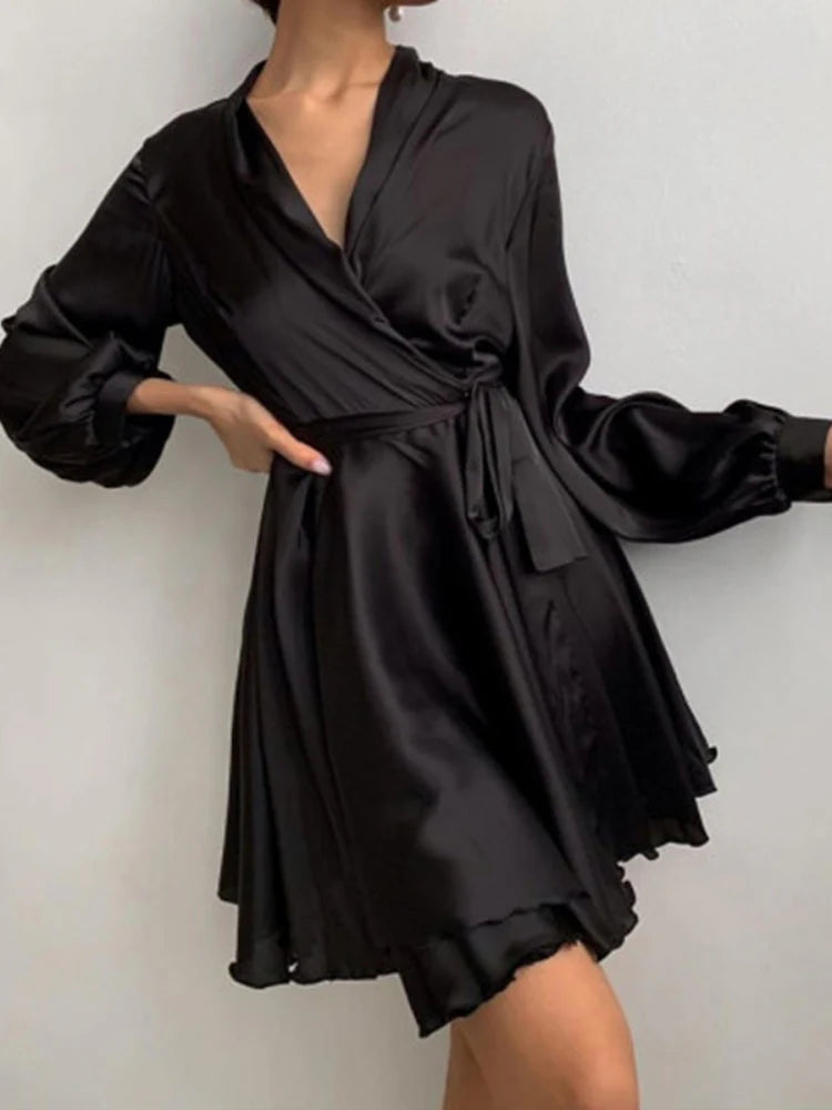 Women’s Midi Dress with Waist Tie