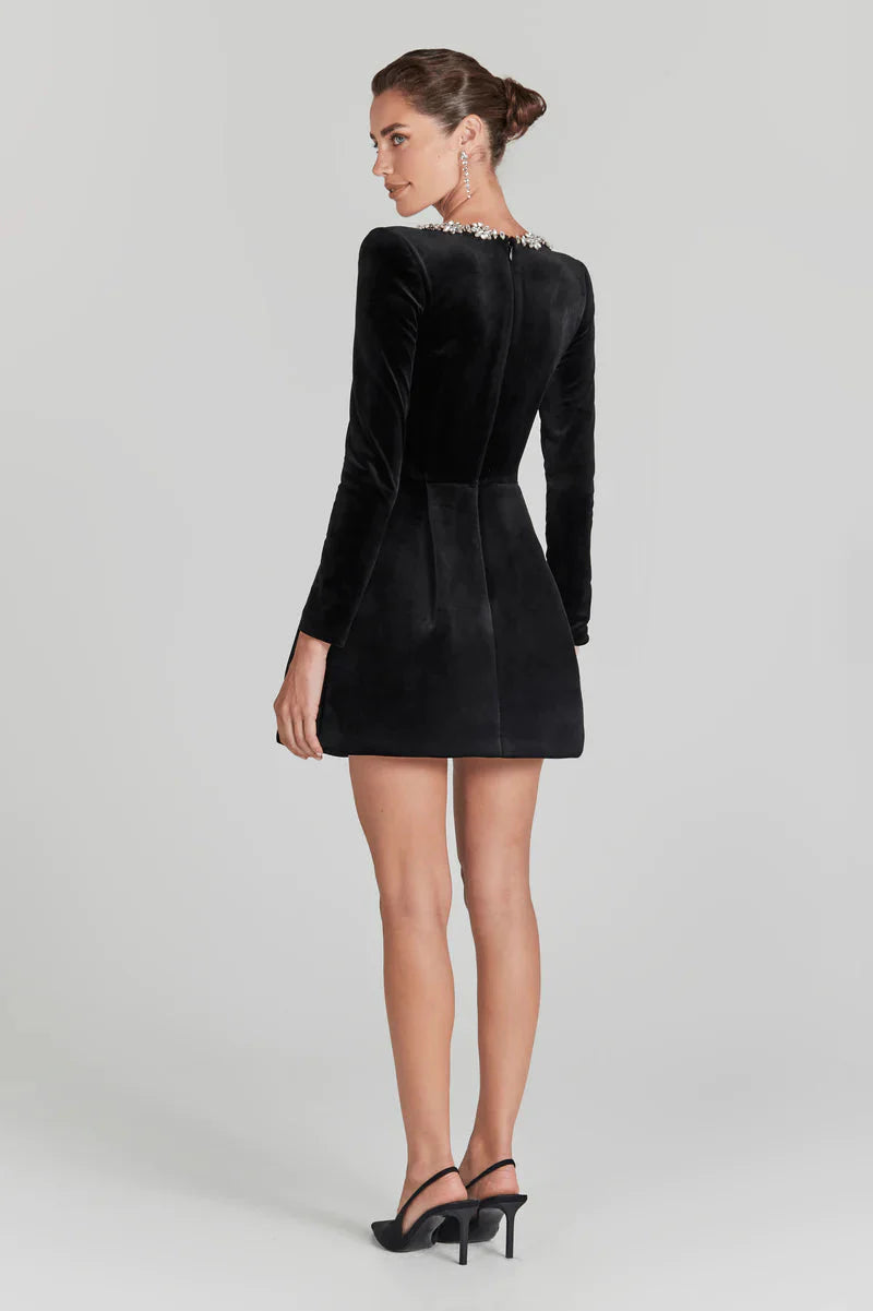 Women’s Mini Dress with Square Neckline Detail