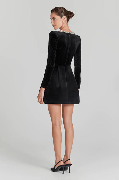 Women’s Mini Dress with Square Neckline Detail