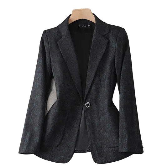Women’s Single Button Blazer with Waist Seam