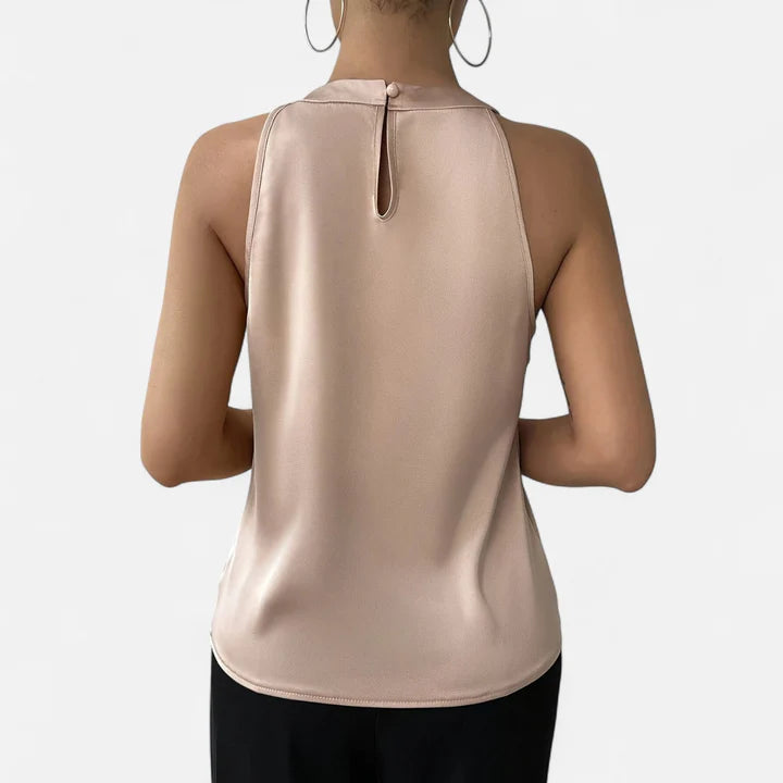 Women’s High Neck Top with Sleeveless Cut