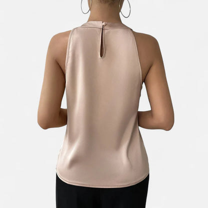 Women’s High Neck Top with Sleeveless Cut