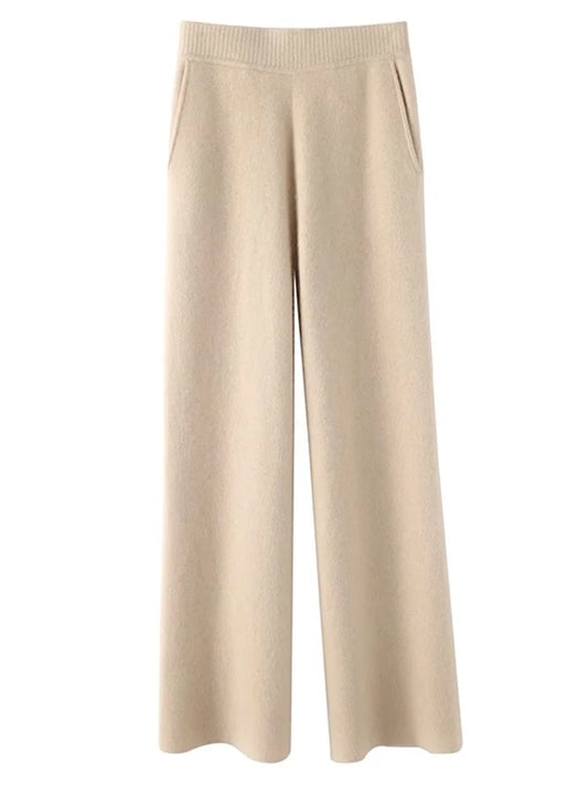 Women’s High-Rise Sweater Pants with Side Pockets