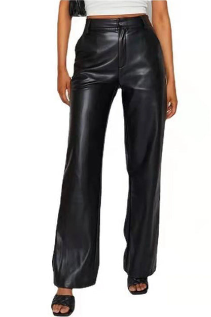 Women’s High-Waist Wide Leg Pants with Zip Closure