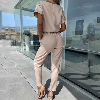 Women’s Keyhole Neck Top and Tie Waist Pants Set