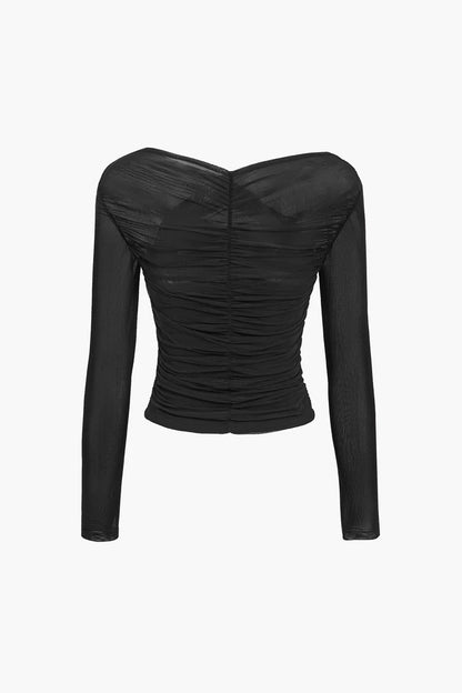 Women’s Long Sleeve Top with Off Shoulder Neckline