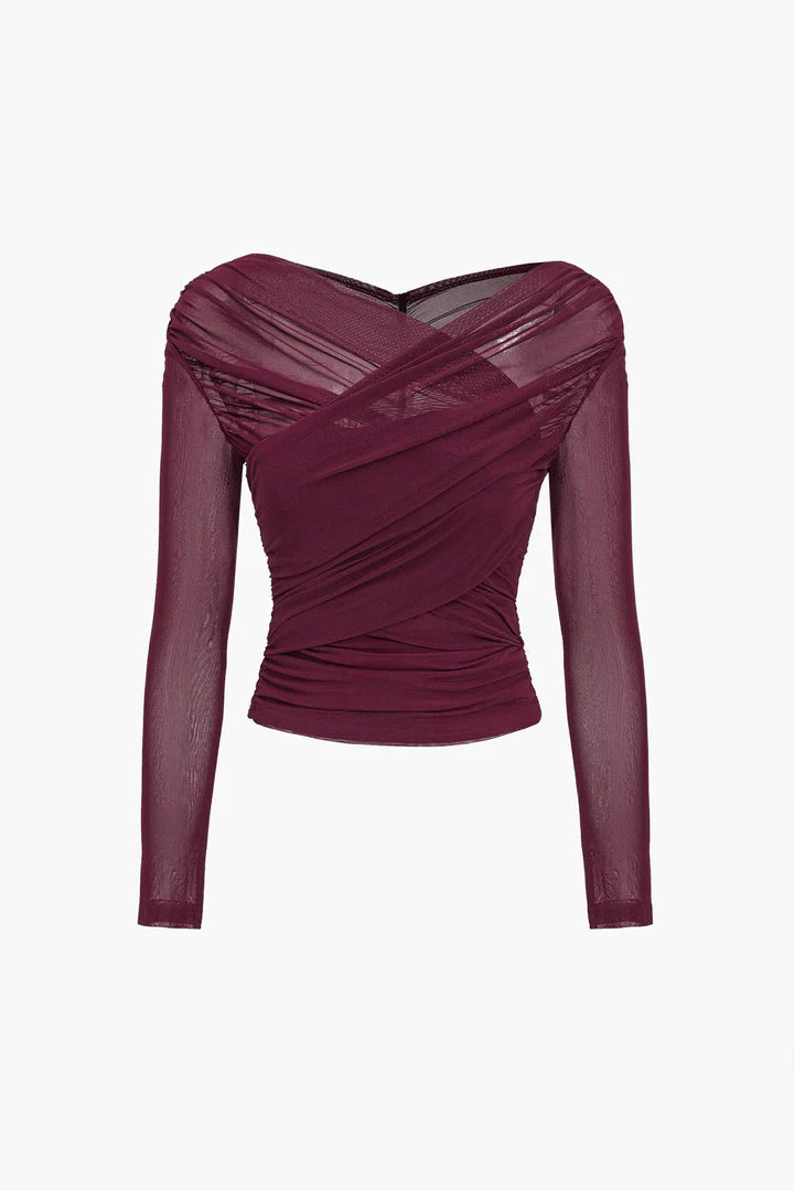 Women’s Long Sleeve Top with Off Shoulder Neckline