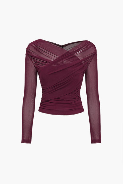 Women’s Long Sleeve Top with Off Shoulder Neckline