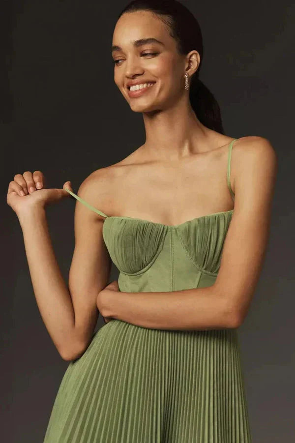 Women’s Maxi Length Dress with Structured Bodice
