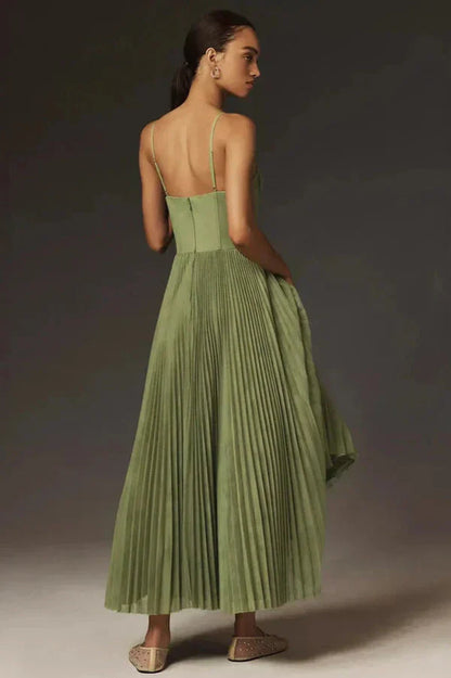 Women’s Maxi Length Dress with Structured Bodice
