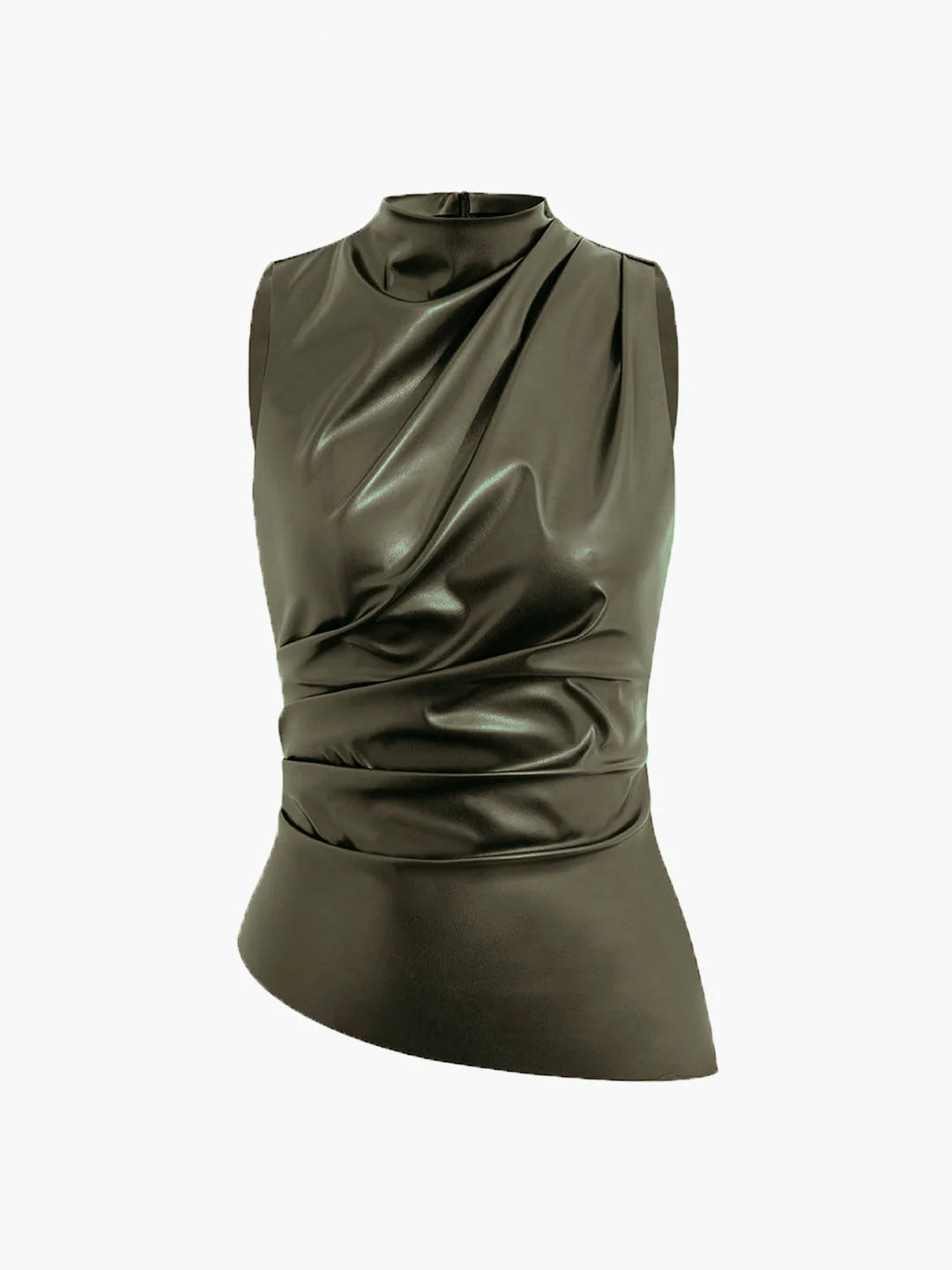 Women’s Sleeveless Draped High Neck Top