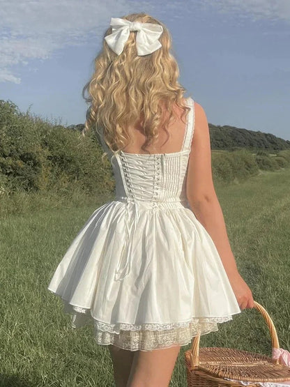 Women’s Sleeveless Mini Dress with Fitted Bodice and Flared Skirt