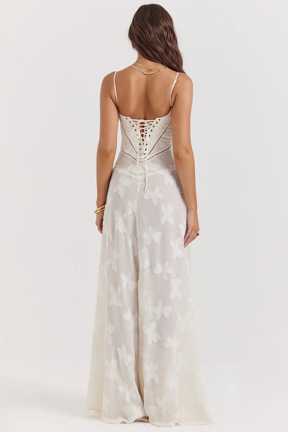 Women’s Sweetheart Neckline Maxi Dress with Spaghetti Straps and Cut-Out
